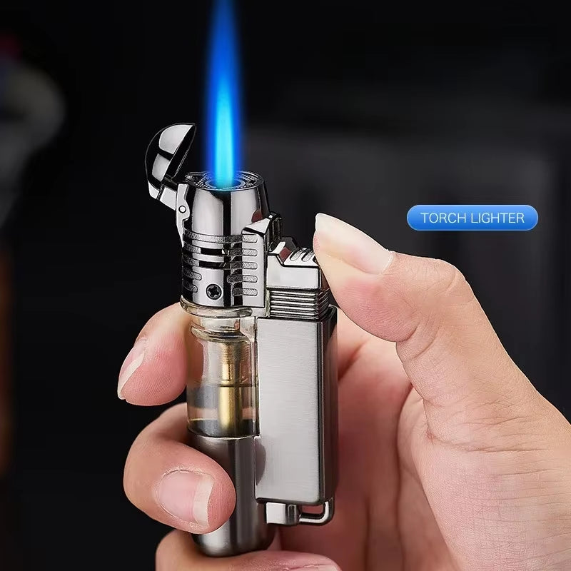 Direct Flame Jet Lighter Butane Gas Windproof Cigarette Lighter Metal Torch Cigar Lighters Smoking Accessories Men Unusual Gift