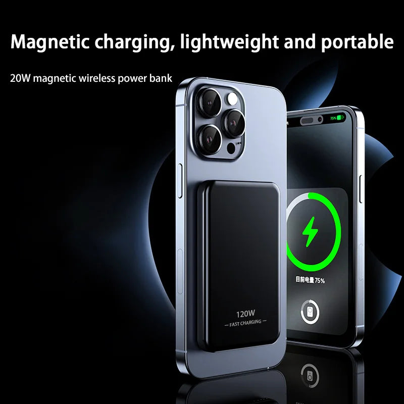 Xiaomi 50000Mah Power Bank Magsafe Mobile Power Wireless Power Bank Wireless Magnetic Charging Suitable for Iphone Samsung
