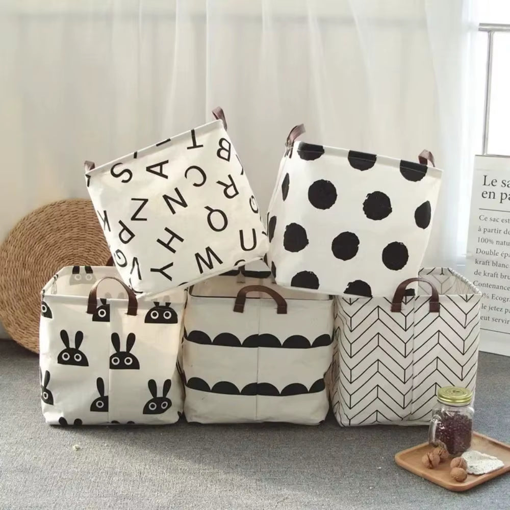 "Laundry Basket Cotton and Linen Dirty Clothes Laundry Basket Foldable Laundry Basket Storage Household Sundries Storage Basket