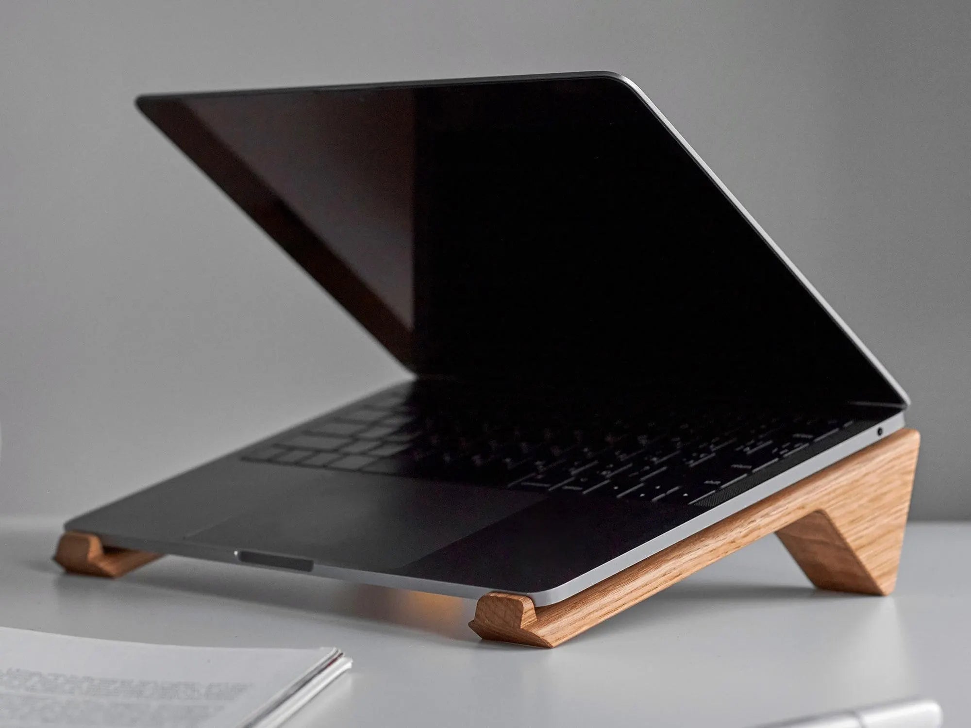 Wooden Laptop Riser for Desk, Wood Laptop Stand, Macbook Stand, Laptop Holder Desk, Macbook Riser
