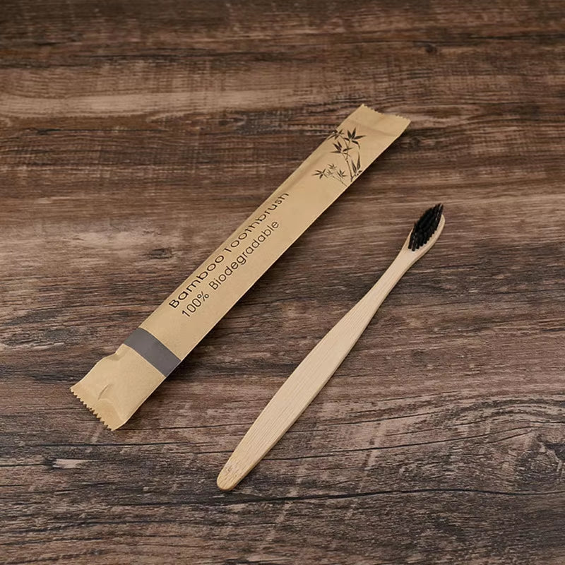New Style Eco Friendly Toothbrush Bamboo Resuable Toothbrushes Portable Adult Wooden Soft Tooth Brush for Home Travel Hotel Use