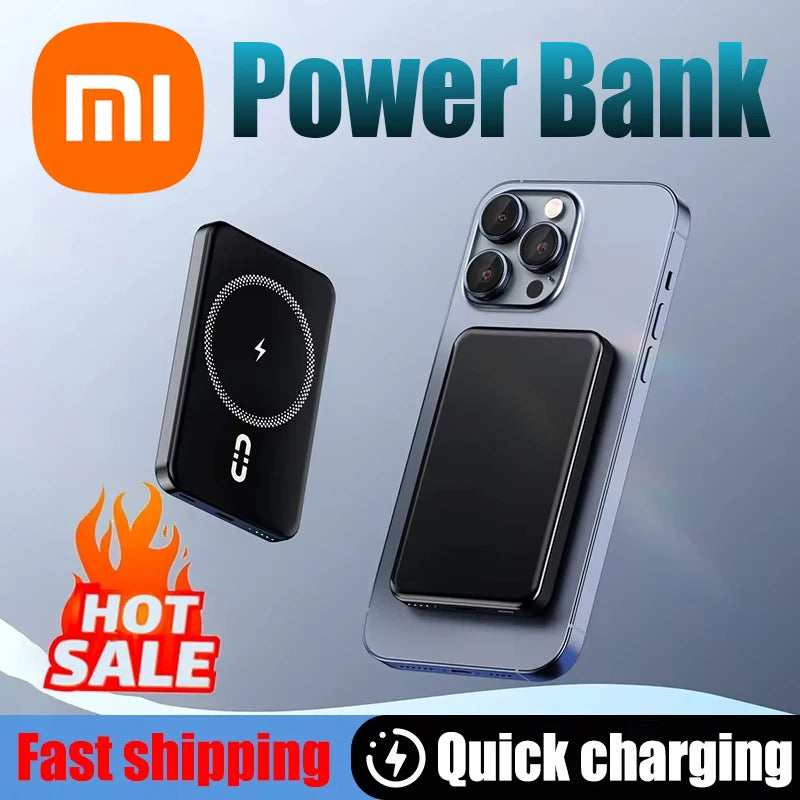 Xiaomi 50000Mah Power Bank Magsafe Mobile Power Wireless Power Bank Wireless Magnetic Charging Suitable for Iphone Samsung