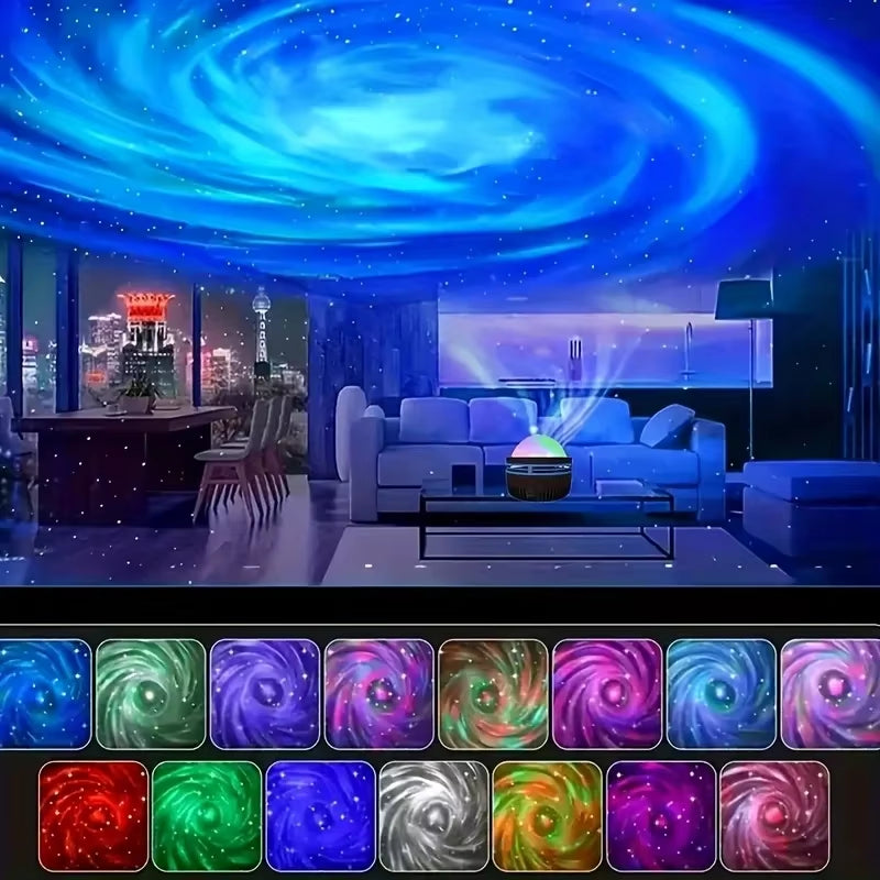 Aurora Starry Sky Projector with Remote LED Star Projector, Galaxy Star Projector with 7 Lighting Effects, Festival Party