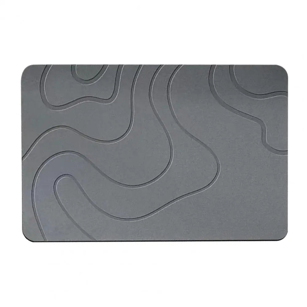 Stone Bath Mat Textured Surface Bath Mat Quick-Drying Diatom Mud Bathroom Floor Mat with Anti-Slip Bottom Kitchen Carpet Decor