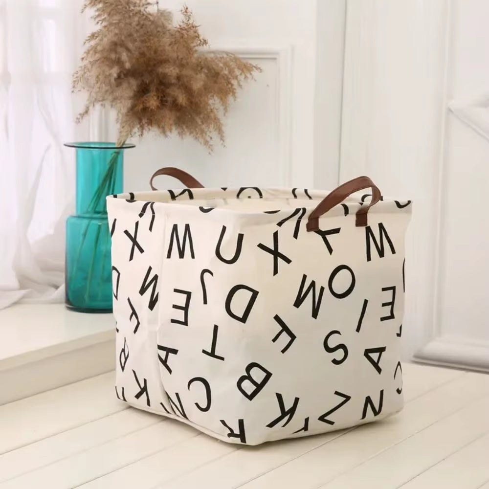 "Laundry Basket Cotton and Linen Dirty Clothes Laundry Basket Foldable Laundry Basket Storage Household Sundries Storage Basket