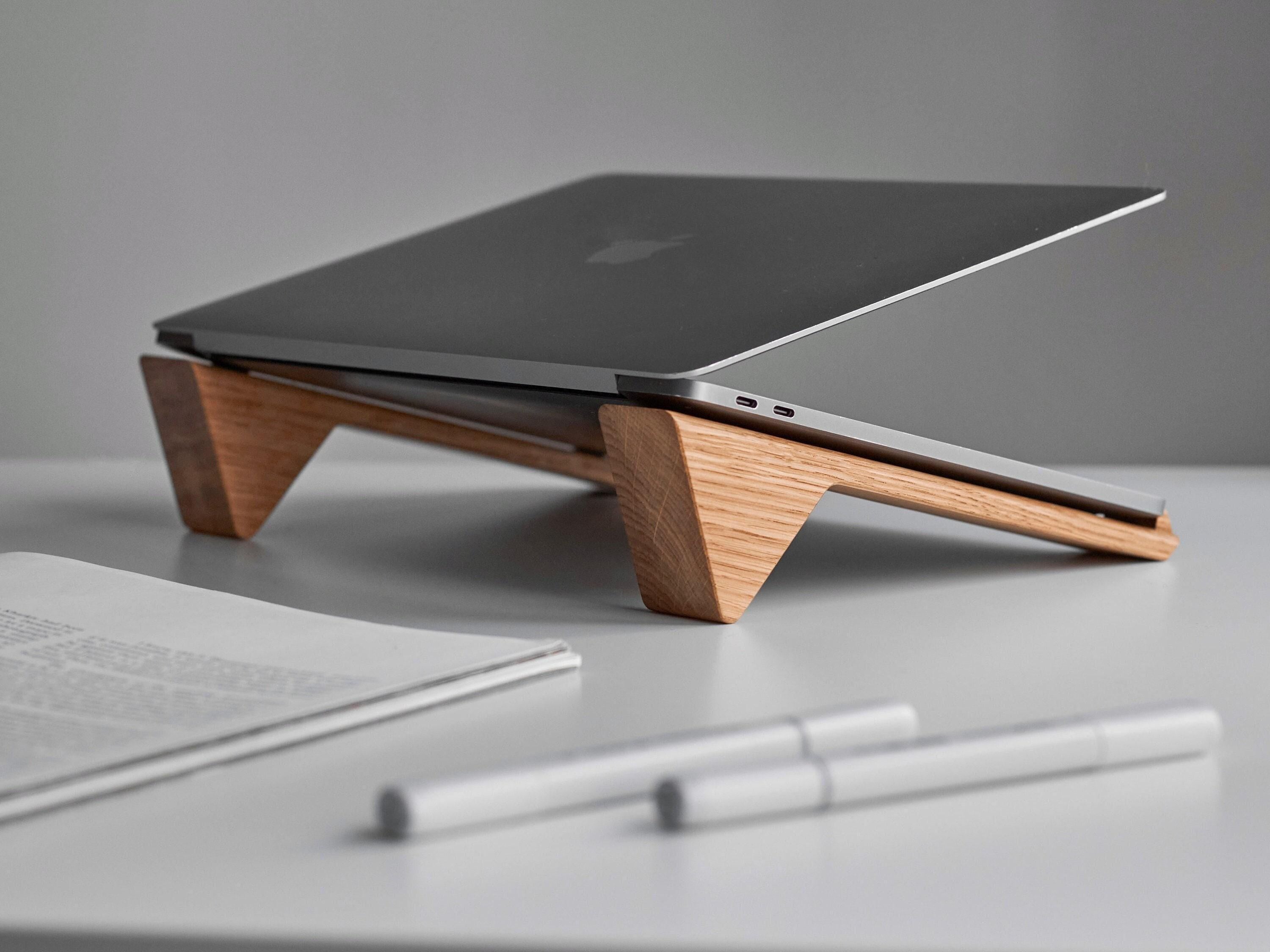 Wooden Laptop Riser for Desk, Wood Laptop Stand, Macbook Stand, Laptop Holder Desk, Macbook Riser