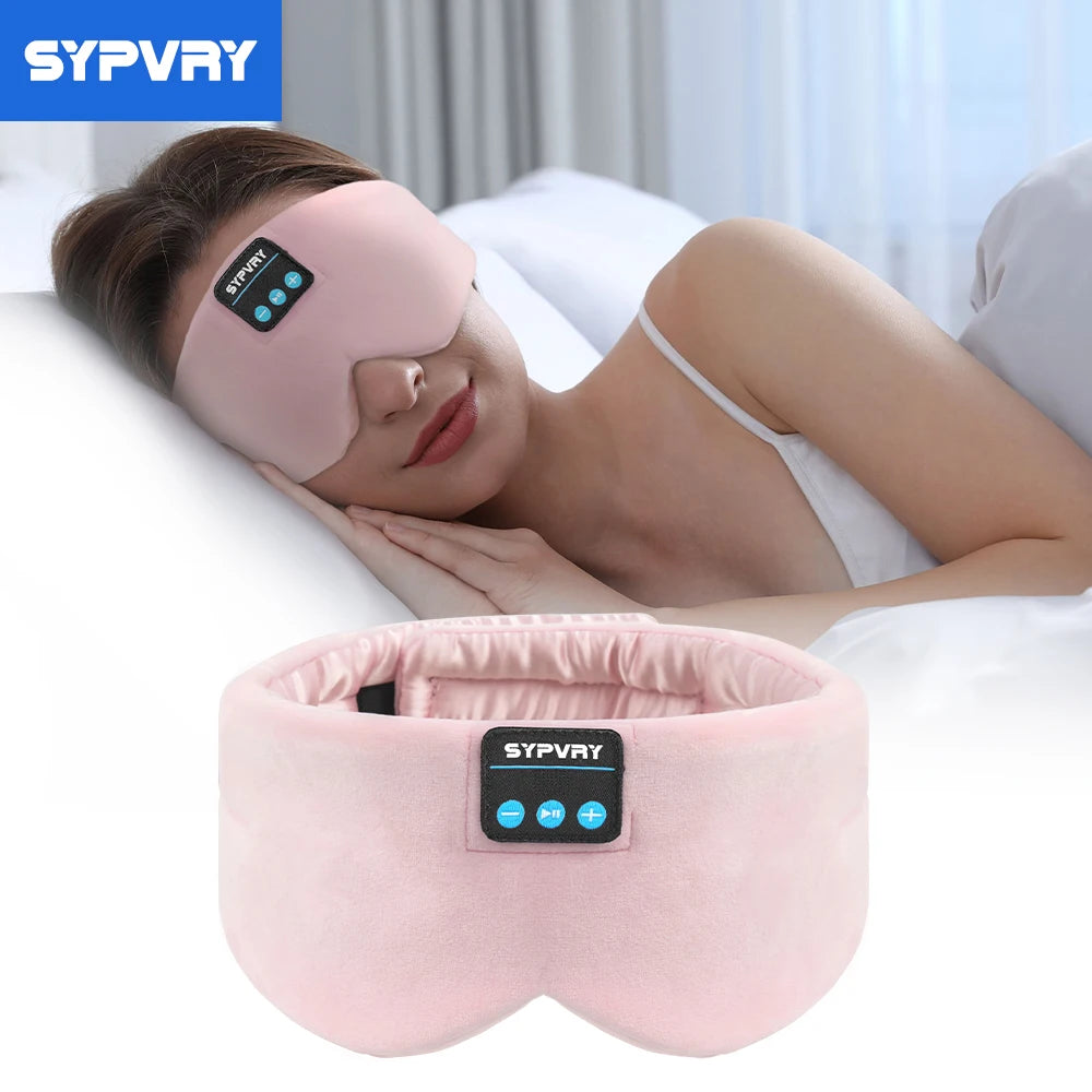 Sleeping Headphones Silk Sleep Mask Bluetooth Blindfold Music Eye Mask Built in Speaker Sleep Travel Accessory