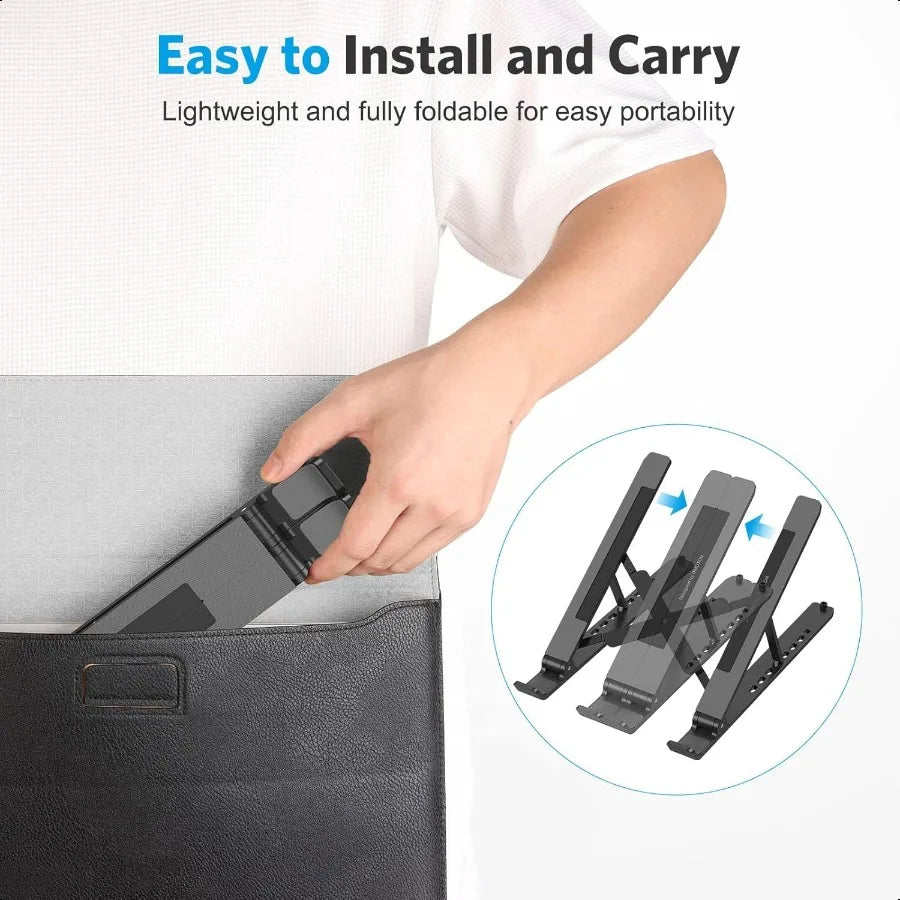 Portable Laptop Stand OMOTON Laptop Stand for Desk Ergonomic 7Levels Angles Adjustable Computer Stand ABS Laptop Riser Holder C