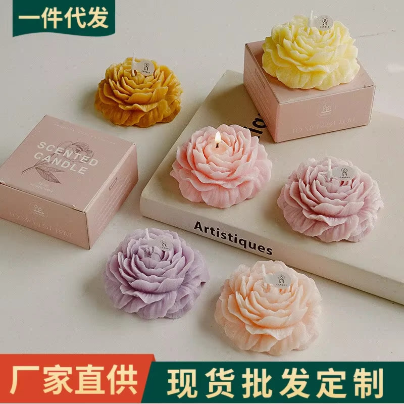 Peony Fragrant Teacher'S Day Gift Candle Fragrance Shape Small Candle