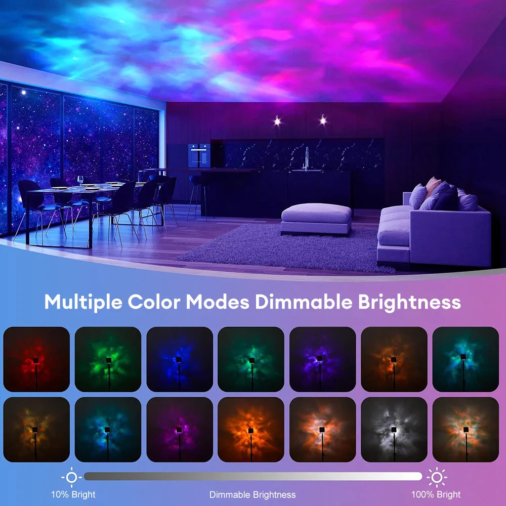 Crystal Lamp Dynamic Rotating Water Ripple Projector Night Light 16 Colors Crystal Lamp Atmosphere Holiday Gift Sunset Light