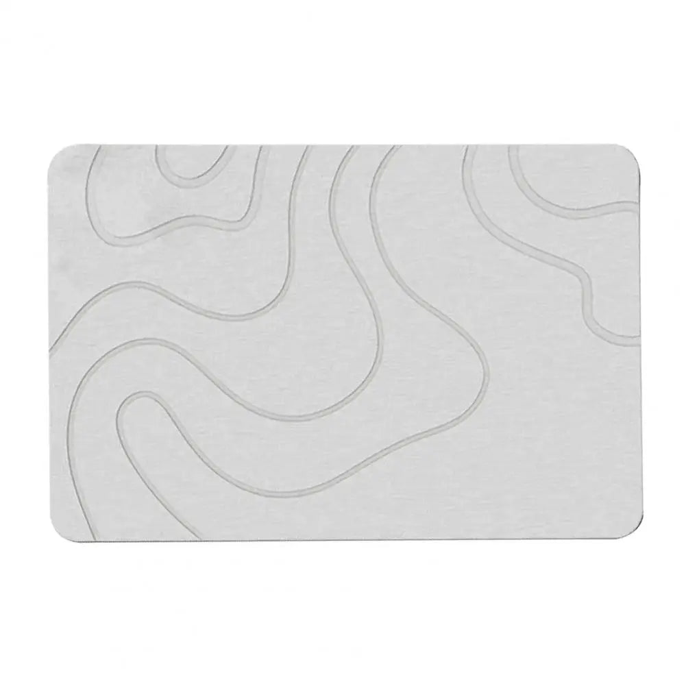 Stone Bath Mat Textured Surface Bath Mat Quick-Drying Diatom Mud Bathroom Floor Mat with Anti-Slip Bottom Kitchen Carpet Decor