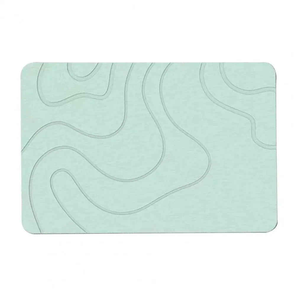 Stone Bath Mat Textured Surface Bath Mat Quick-Drying Diatom Mud Bathroom Floor Mat with Anti-Slip Bottom Kitchen Carpet Decor
