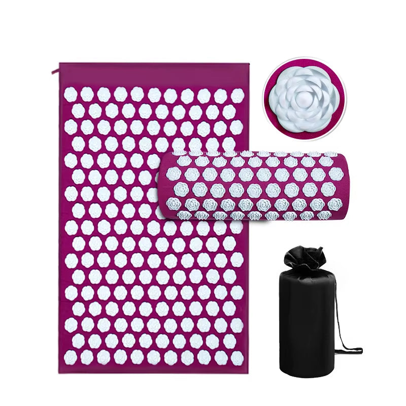 Back and Neck Pain Relief Acupressure Mat and Pillow Set Muscle Relaxation Point Massage Yoga Mat