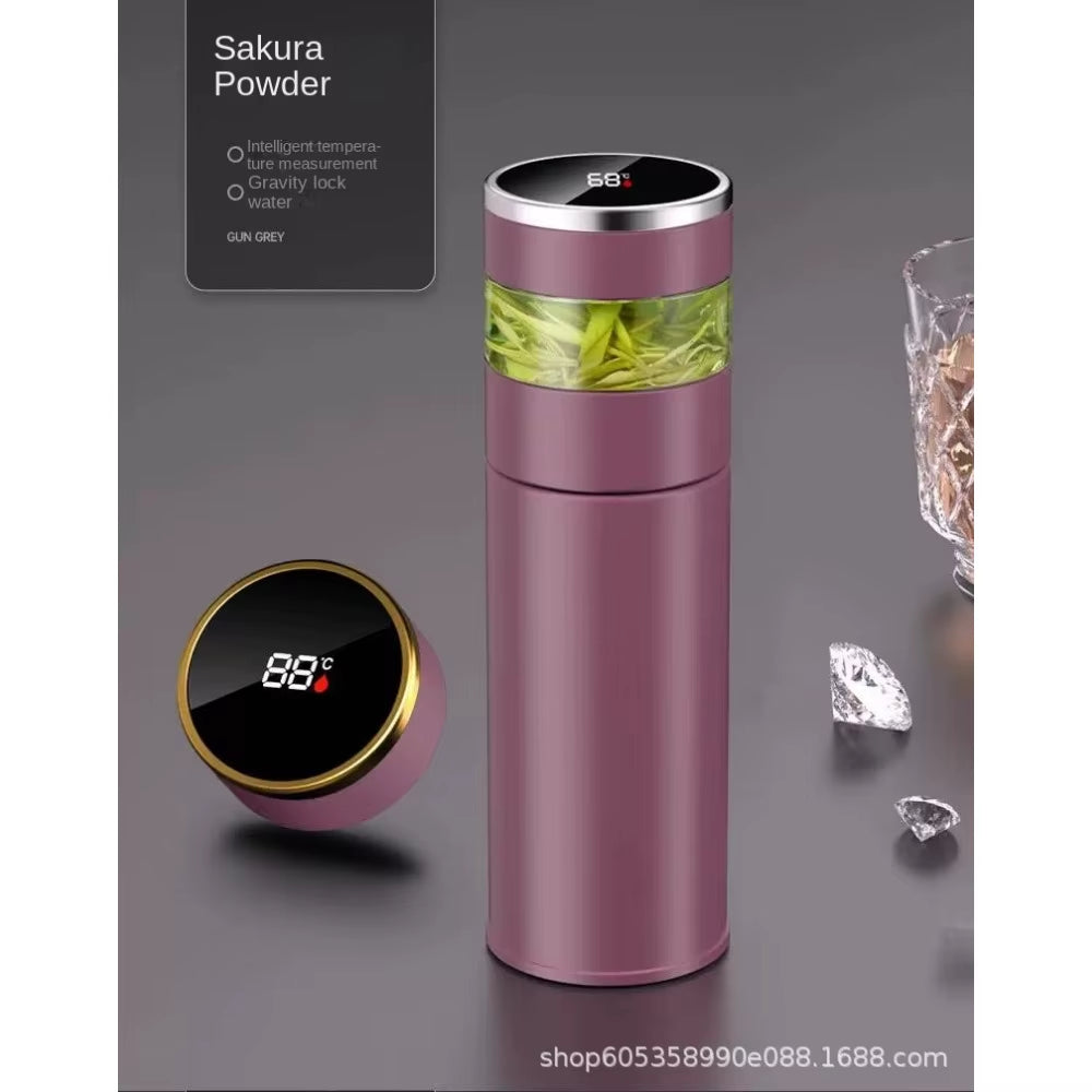 Teapot 316 Intelligent Temperature Measurement Insulated Cup LED Temperature Display Travel Tea Cup Stainless Steel Filter