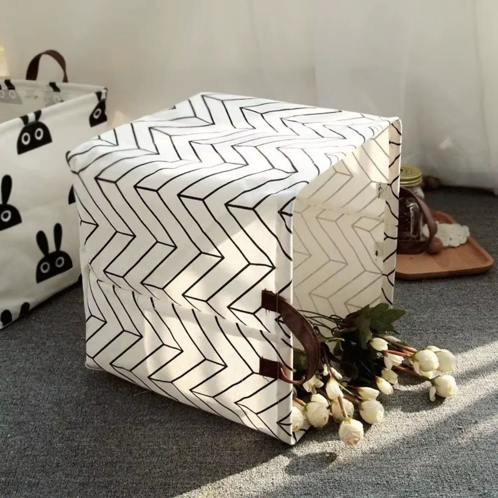 "Laundry Basket Cotton and Linen Dirty Clothes Laundry Basket Foldable Laundry Basket Storage Household Sundries Storage Basket