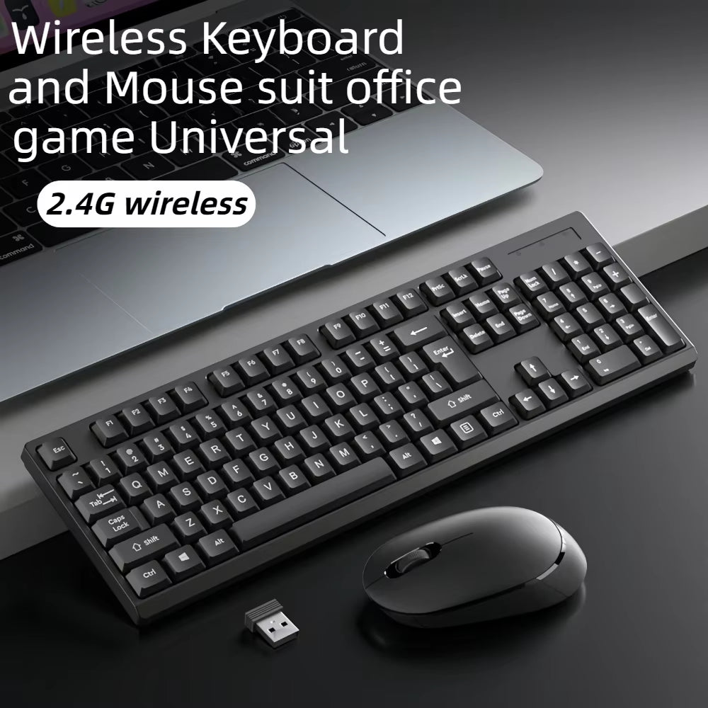2.4G Wireless Keyboard and Mouse Combo Computer Keyboard with Mouse Plug and Play Keyboard Mouse for Laptop Business Office