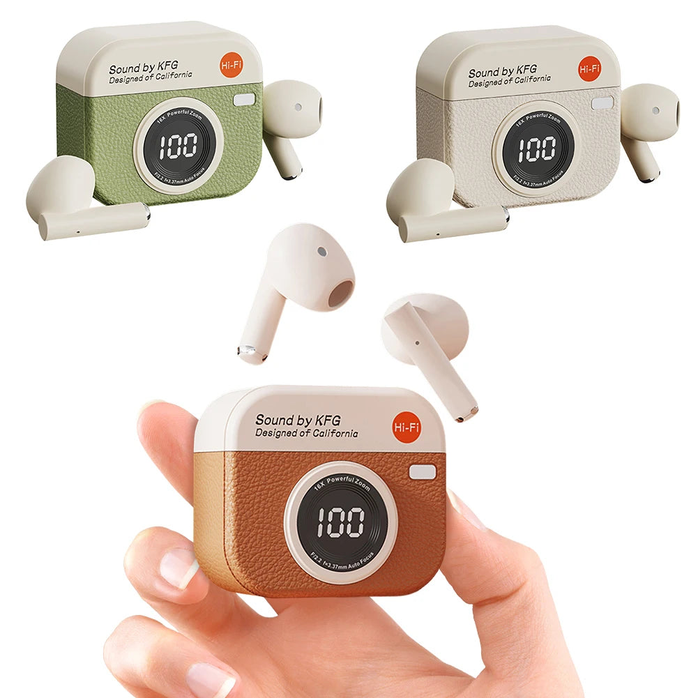 Wireless Earbuds with LED Display Charging Case Earphones BT 5.4 with Mic Headphones for Laptop Pad Phones Sports Workout