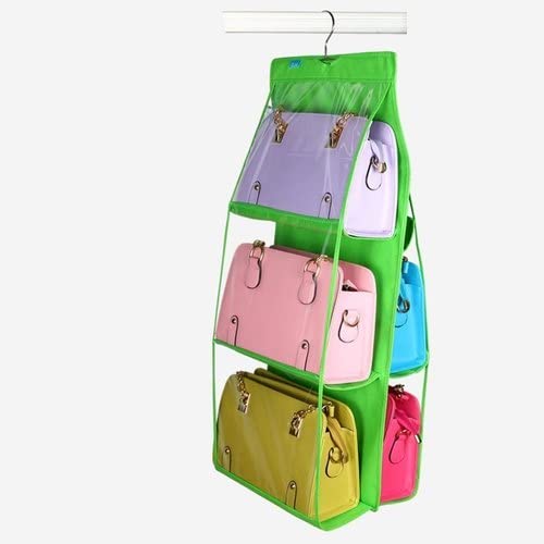 Purse Hanging Organizer for Wardrobe | Holds 6 Handbags | Space Saving Closet Organizer