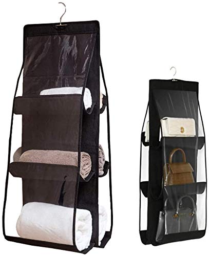 Purse Hanging Organizer for Wardrobe | Holds 6 Handbags | Space Saving Closet Organizer
