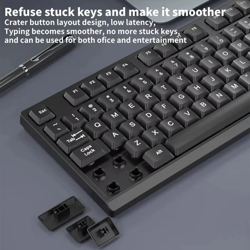 2.4G Wireless Keyboard and Mouse Combo Computer Keyboard with Mouse Plug and Play Keyboard Mouse for Laptop Business Office