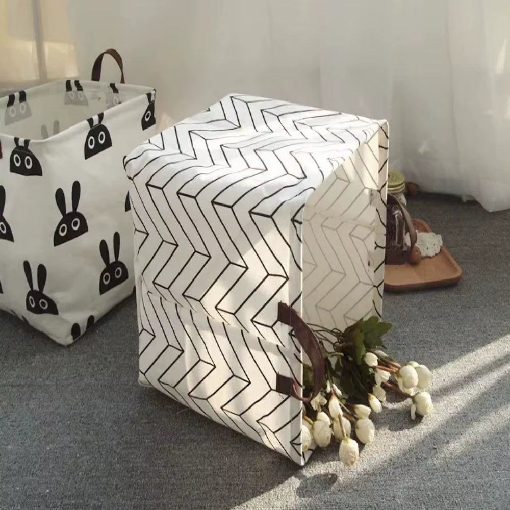 "Laundry Basket Cotton and Linen Dirty Clothes Laundry Basket Foldable Laundry Basket Storage Household Sundries Storage Basket