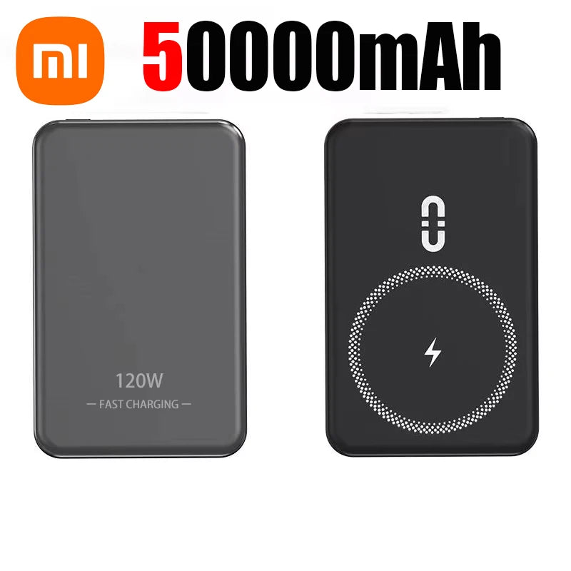 Xiaomi 50000Mah Power Bank Magsafe Mobile Power Wireless Power Bank Wireless Magnetic Charging Suitable for Iphone Samsung