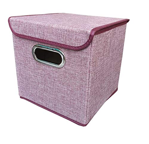Foldable Storage Cube Box with Lid | Square Fabric Storage Organizer for Toys, Books, Shoes &amp; Home Essentials (25 × 25 × 25 cm)