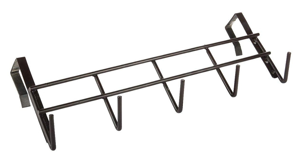 Over The Door Hook Hanger with 5 Hooks | Metal Door Hanging Organizer Rack for Clothes, Bags, Towels &amp; Accessories | No Drilling Required | Fits Doors up to 4 cm Thickness (Black, 39 cm)
