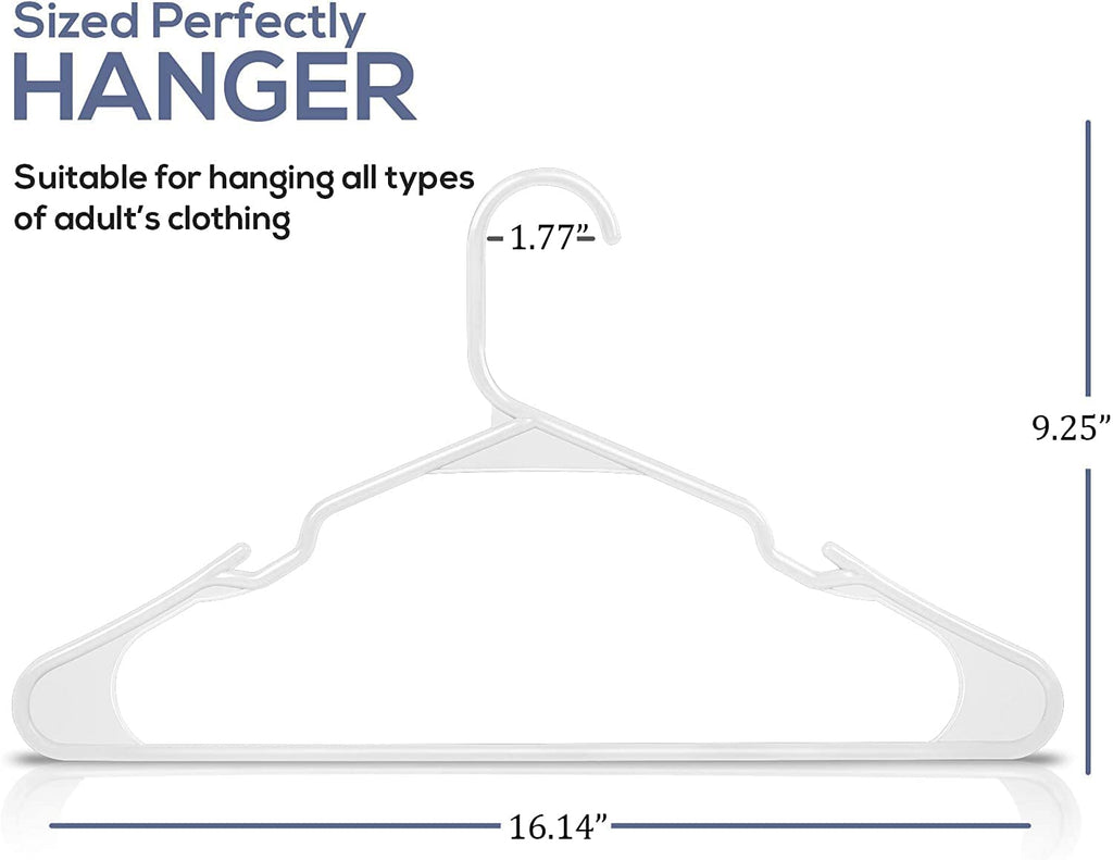 Single Layer Plastic Clothes Hanger for Wardrobe & Almirah | Heavy-Duty Space Saving Hanger for Shirts, Sarees, Dresses & Pants | White (Set of 10 / 20 / 30)