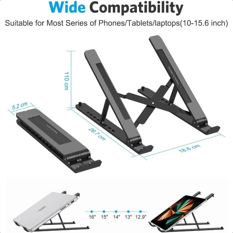 Portable Laptop Stand OMOTON Laptop Stand for Desk Ergonomic 7Levels Angles Adjustable Computer Stand ABS Laptop Riser Holder C