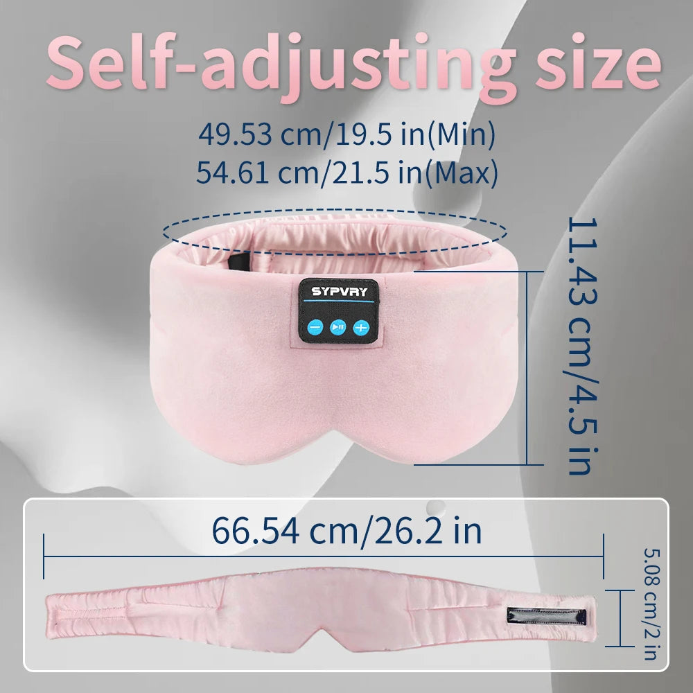 Sleeping Headphones Silk Sleep Mask Bluetooth Blindfold Music Eye Mask Built in Speaker Sleep Travel Accessory