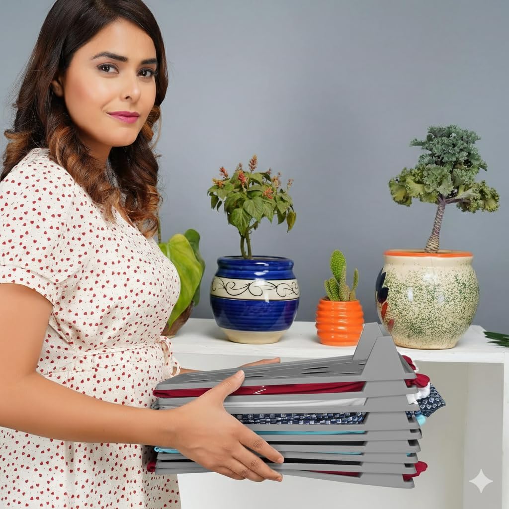 Foldable Shirt & Clothes Organizer Tray for Wardrobe – Grey (Pack of 5 / 10 / 20 / 30)