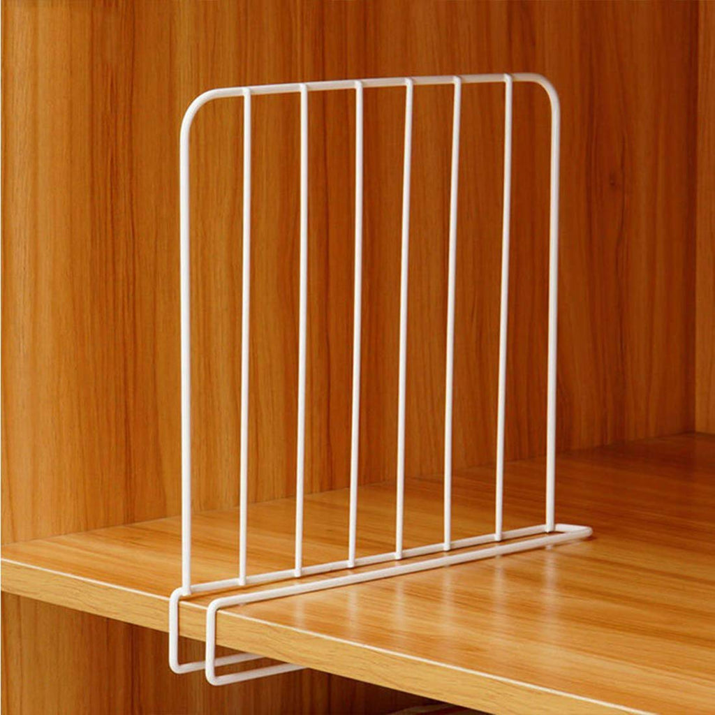 Shelf Divider for Wardrobe & Closet – Heavy Duty Iron (White | Pack of 2, 3 & 5)