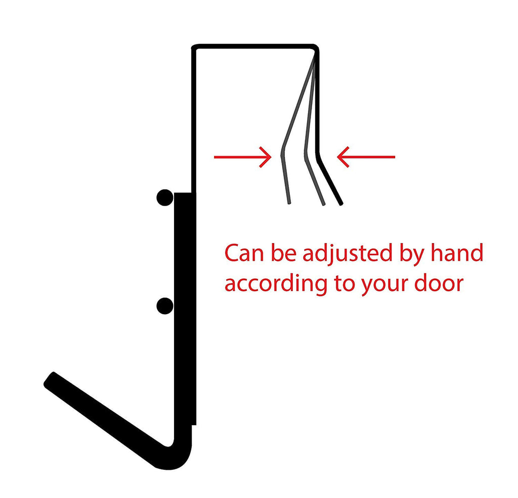 Over The Door Hook Hanger with 5 Hooks | Metal Door Hanging Organizer Rack for Clothes, Bags, Towels &amp; Accessories | No Drilling Required | Fits Doors up to 4 cm Thickness (Black, 39 cm)