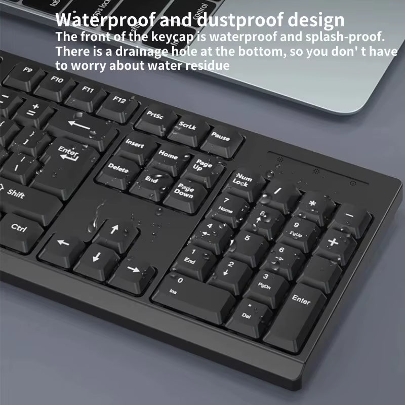 2.4G Wireless Keyboard and Mouse Combo Computer Keyboard with Mouse Plug and Play Keyboard Mouse for Laptop Business Office
