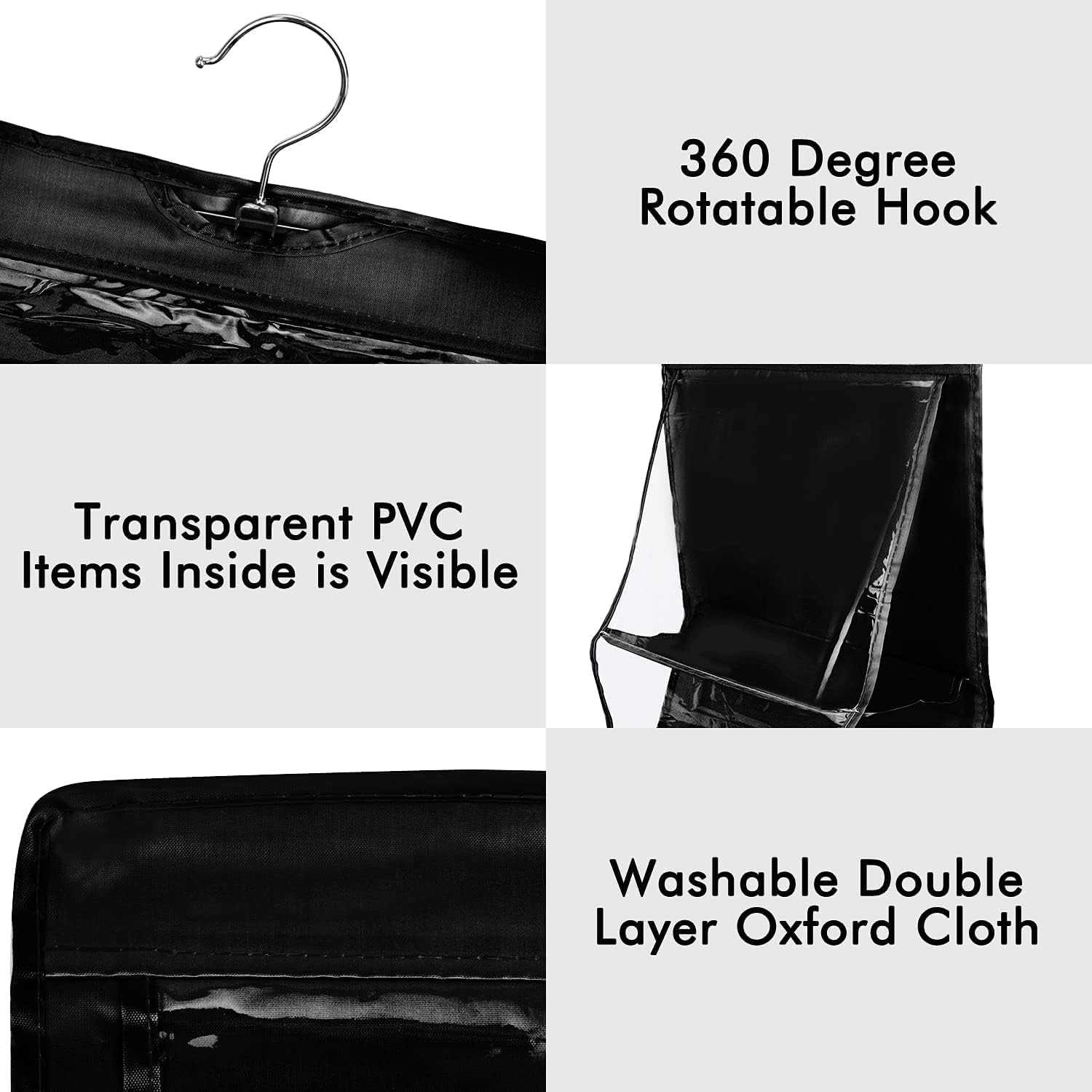 Purse Hanging Organizer for Wardrobe | Holds 6 Handbags | Space Saving Closet Organizer