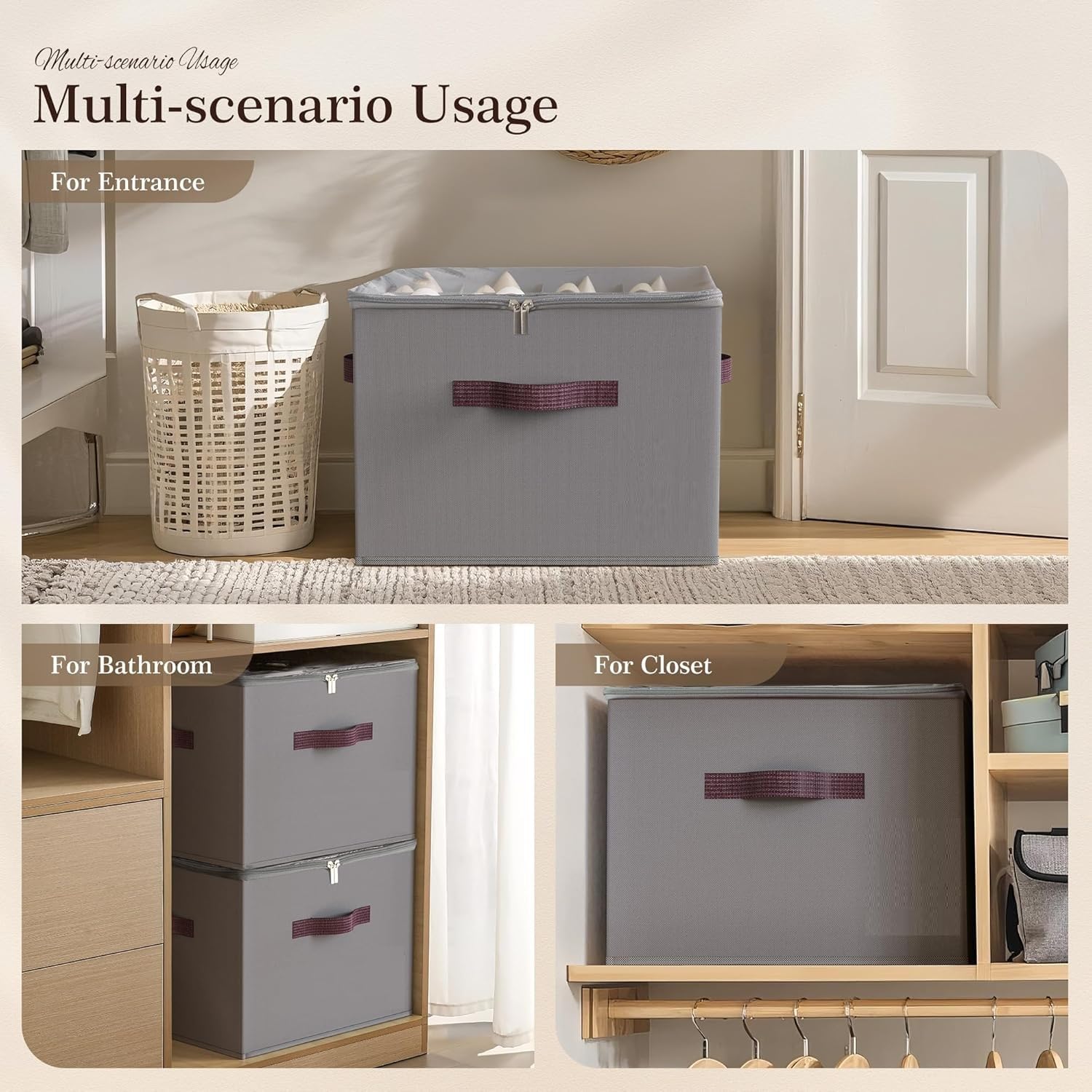 Foldable Shoe Organizer Box for Wardrobe & Closet – 12 Pair Capacity (Grey)