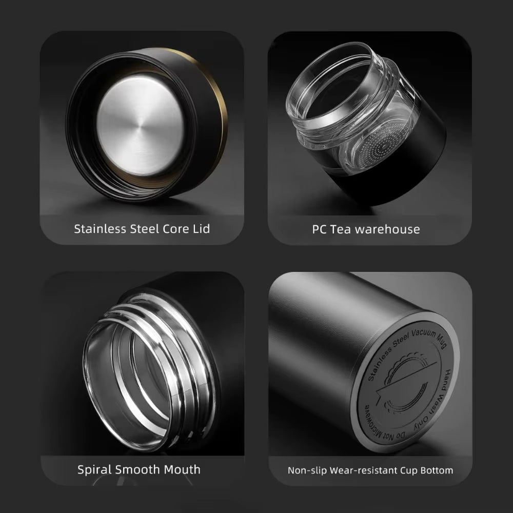 Teapot 316 Intelligent Temperature Measurement Insulated Cup LED Temperature Display Travel Tea Cup Stainless Steel Filter