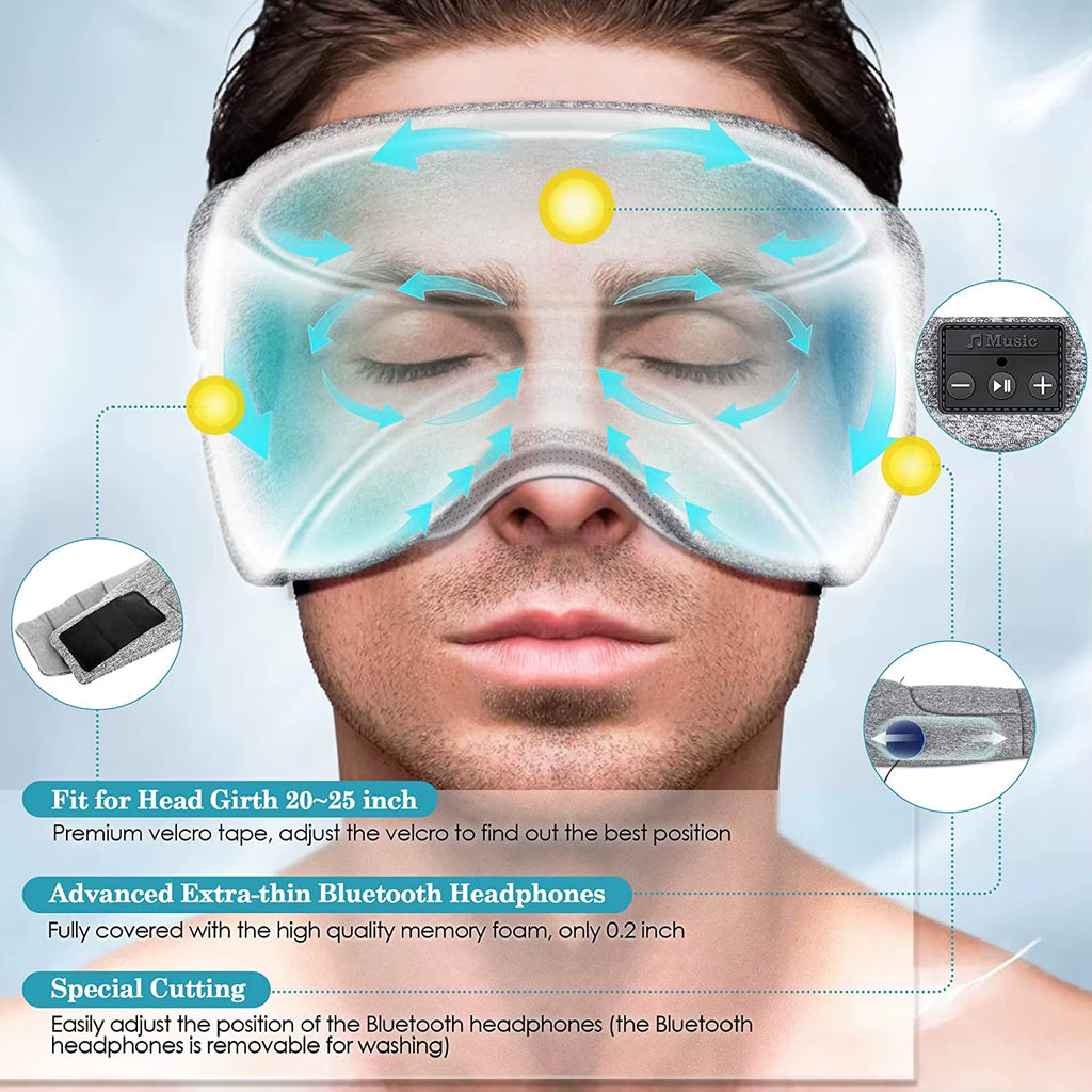 5.2 Bluetooth Headset Sleep Mask 24 White Noise Shading Light Ice Feeling Ultra-Thin Lining Sleep Mask Noise Reduction