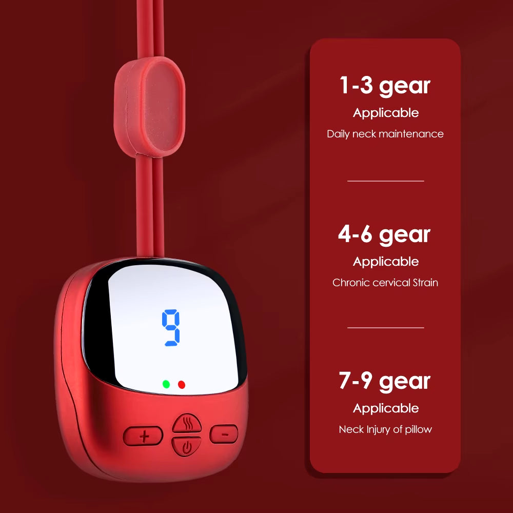 Micro-Current Cervical Spine Massager Electric Neck Massager Smart TENS+EMS Portable Hot Compress Shoulder and Neck Massager