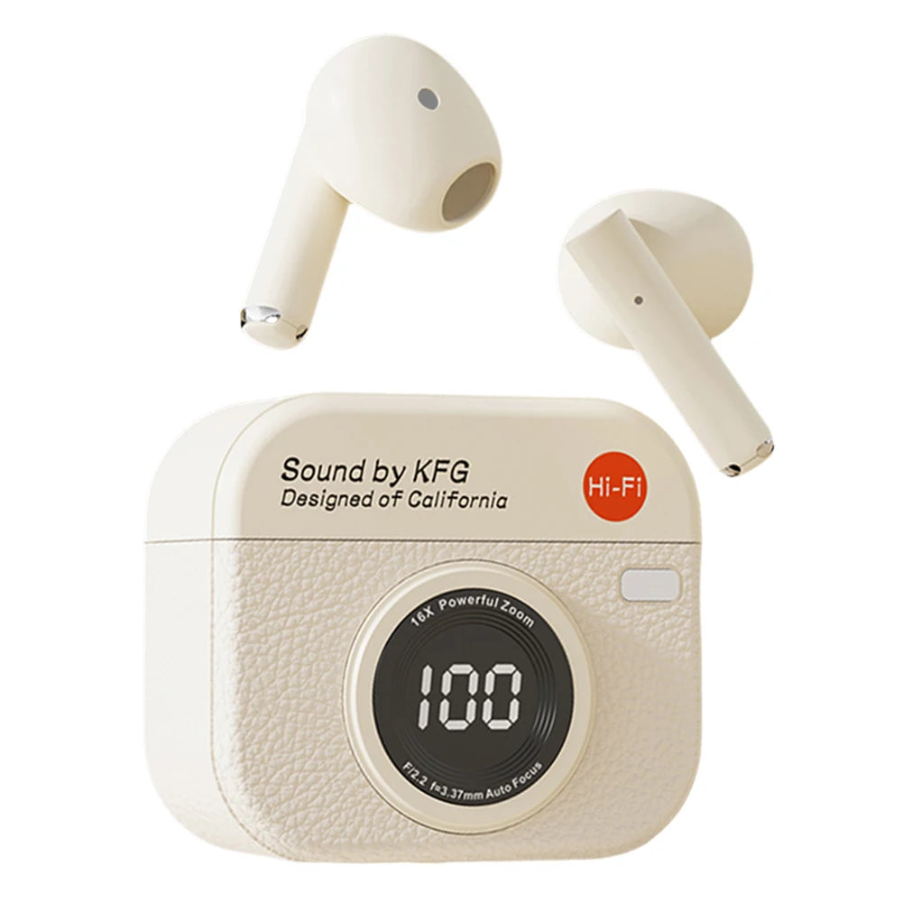 Wireless Earbuds with LED Display Charging Case Earphones BT 5.4 with Mic Headphones for Laptop Pad Phones Sports Workout