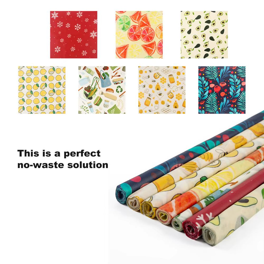 New Beeswax Wrap Eco Friendly Kitchen Wrap Replacement Organic Natural Bees Wax Reusable Mixed Pattern Beeswax Food Wraps