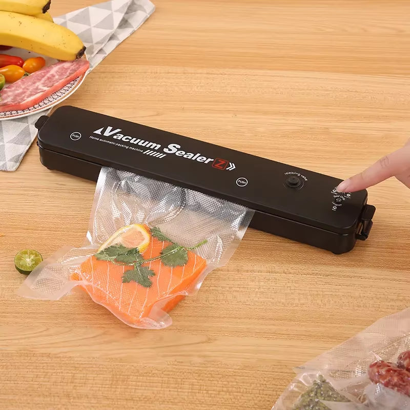 220V/110V Vacuum Sealer Packaging Machine with Free 10Pcs Vacuum Bags Household Black Food Vacuum Sealer