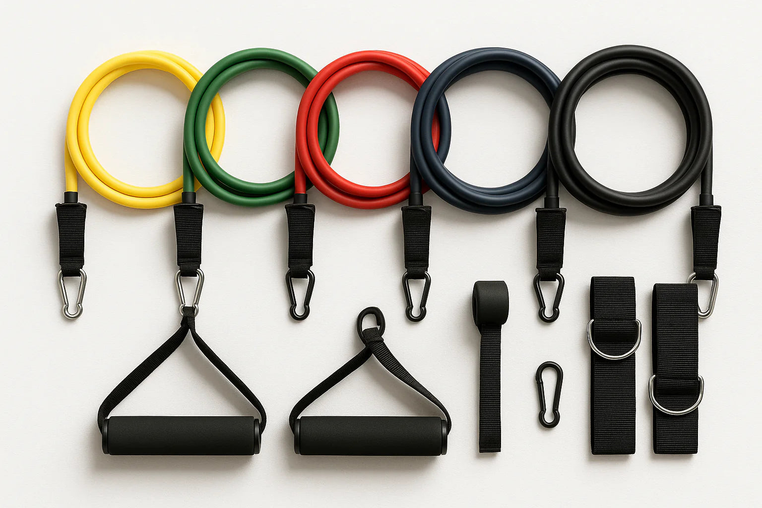 Premium Resistance Bands Set - 5 Levels with Handles & Door Anchor