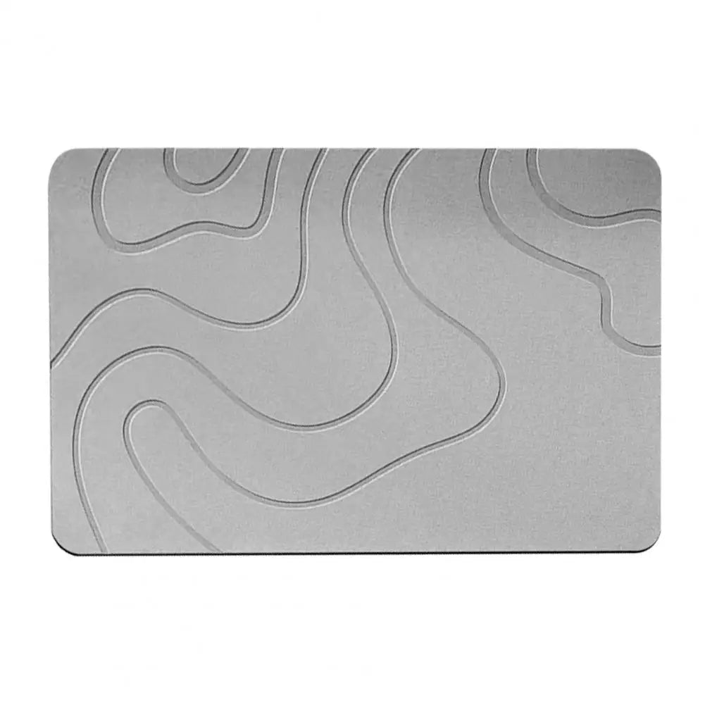 Stone Bath Mat Textured Surface Bath Mat Quick-Drying Diatom Mud Bathroom Floor Mat with Anti-Slip Bottom Kitchen Carpet Decor