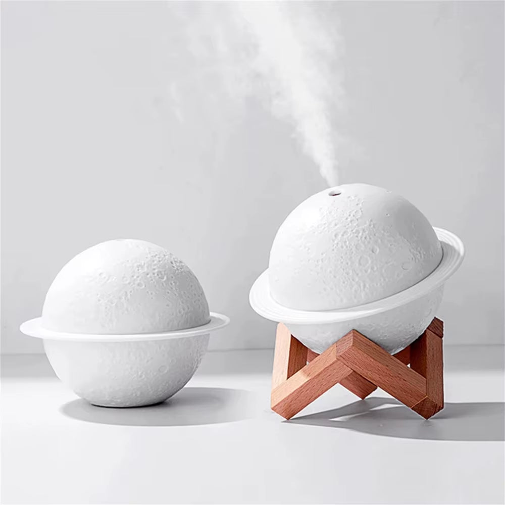 2-In1 Moon Planet Humidifier 3 Colors LED Night Light Portable USB Mini Aromatherapy Diffuser 2 Modes Kids Gift Home Decor 200Ml
