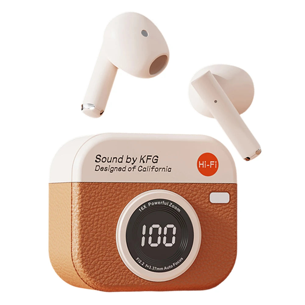 Wireless Earbuds with LED Display Charging Case Earphones BT 5.4 with Mic Headphones for Laptop Pad Phones Sports Workout